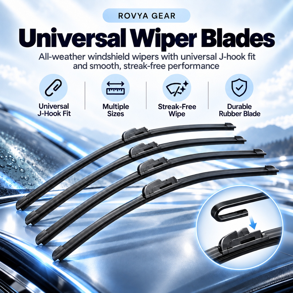 Universal Car Wiper Blade | J-Hook | 14–26"