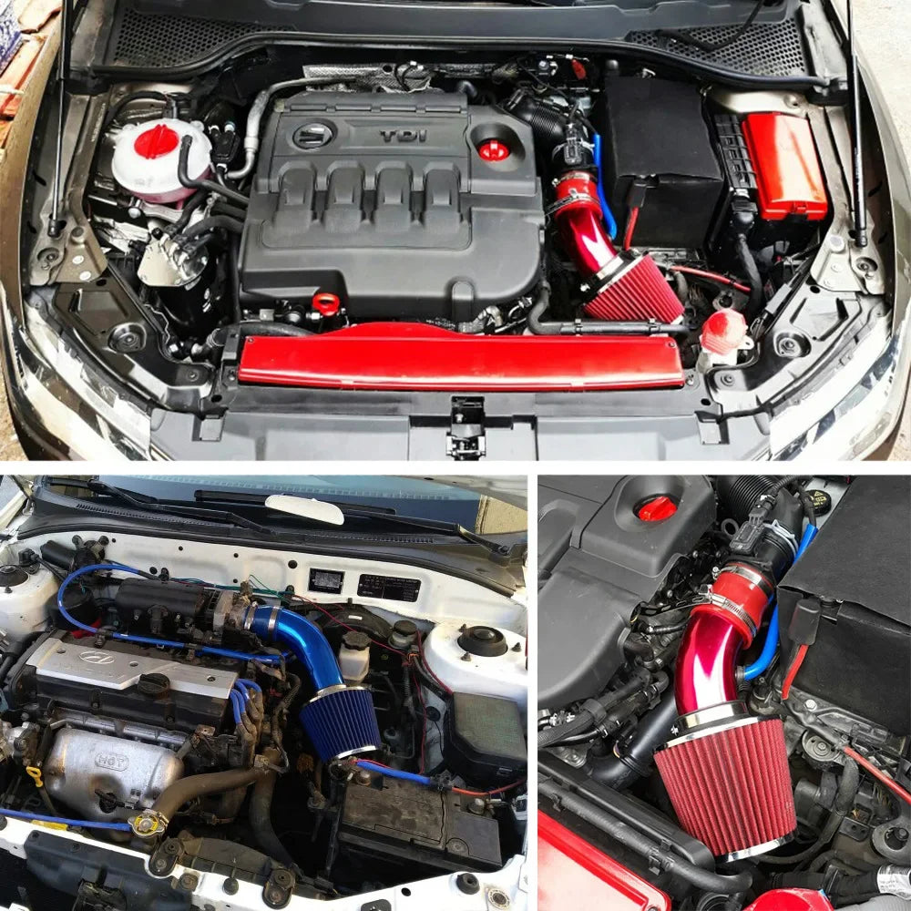 76mm High-Flow Cold Air Intake Filter Kit – Universal Mushroom Head Air Filter with Aluminum Pipe
