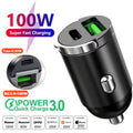 Mini USB-C Fast Car Charger | 100W/200W