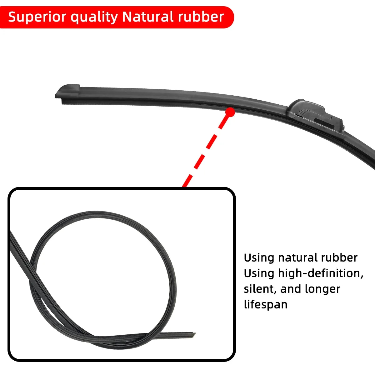 Universal Car Wiper Blade | J-Hook | 14–26"