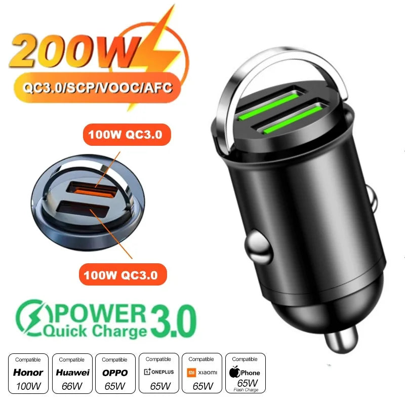Mini USB-C Fast Car Charger | 100W/200W