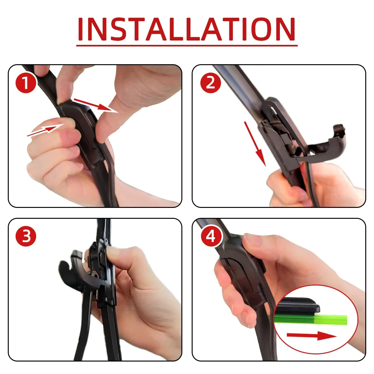 Universal Car Wiper Blade | J-Hook | 14–26"