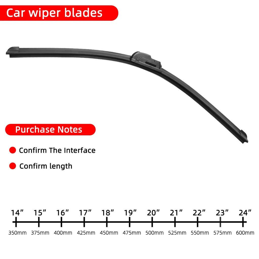 Universal Car Wiper Blade | J-Hook | 14–26"