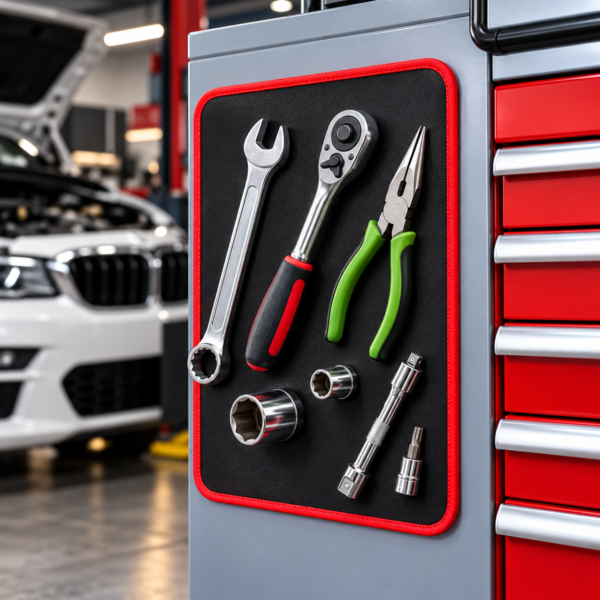 Magnetic Car Tool Organizer Mat