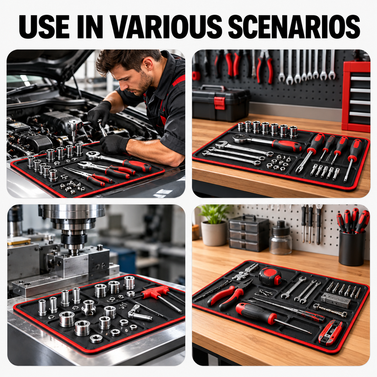 Magnetic Car Tool Organizer Mat